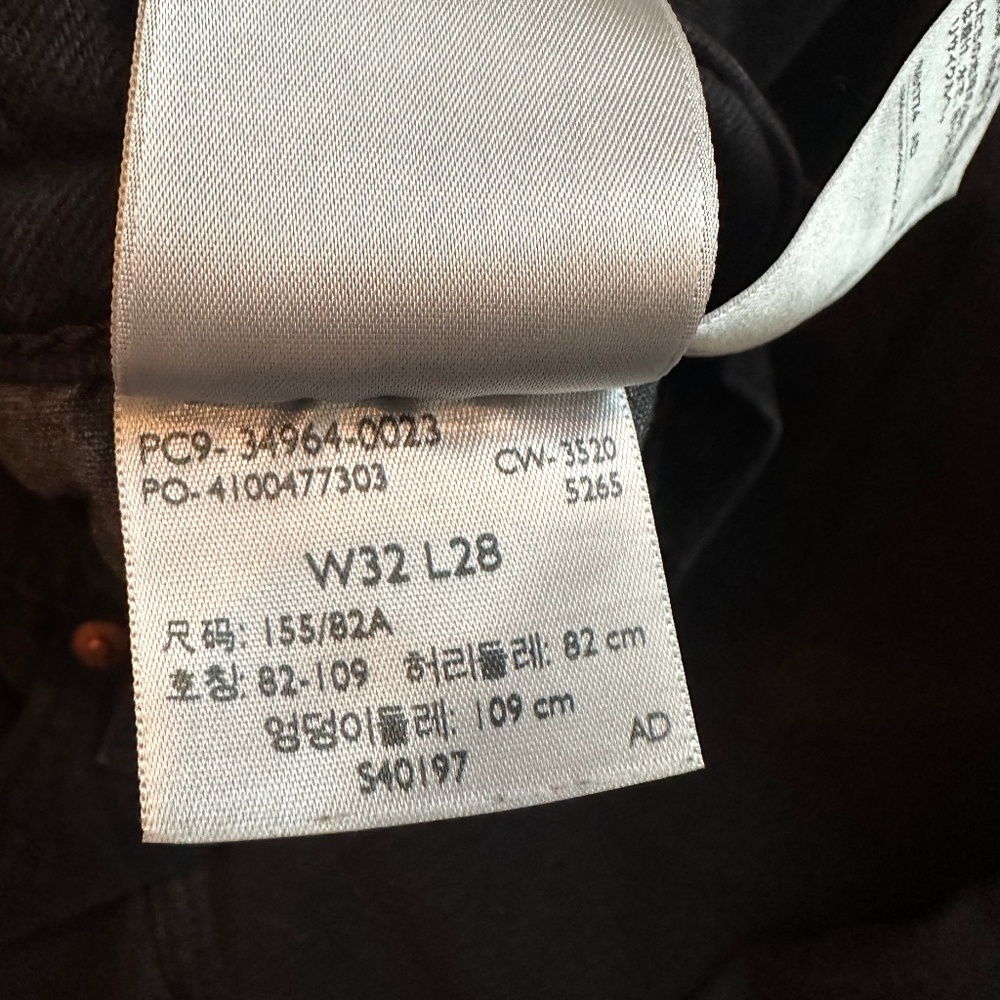 Levis Premium Wedgie Straight Jeans Womens Black Denim Button Fly Size 32x28 - Picture 8 of 9